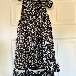 Diane Von Furstenberg Black and Cream Silk Top